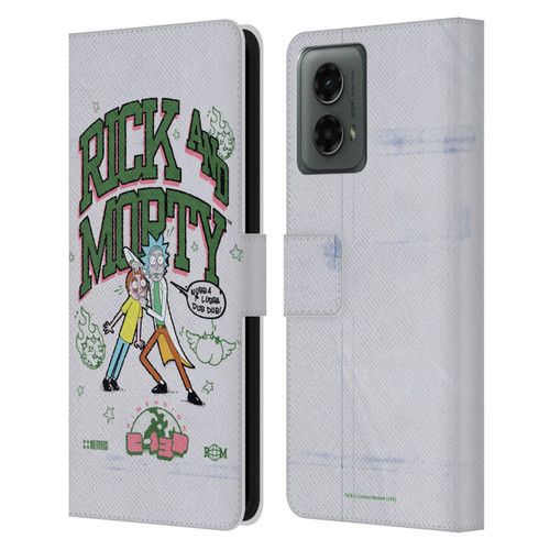 Rick And Morty Duo Graphics Wubb A Lubba Dub Dub Leather Book Wallet Case Cover For Motorola Moto G (2024)
