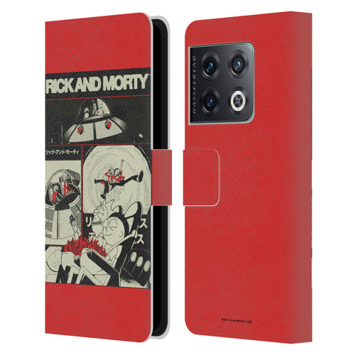 Rick And Morty Duo Graphics The Space Cruiser Collage Leather Book Wallet Case Cover For OnePlus 10 Pro