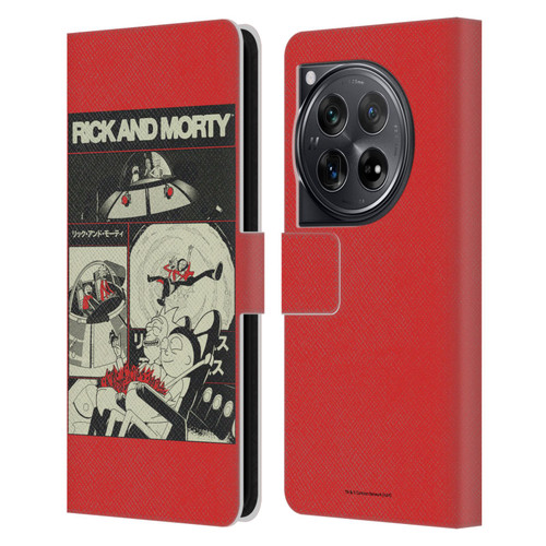 Rick And Morty Duo Graphics The Space Cruiser Collage Leather Book Wallet Case Cover For OnePlus 12