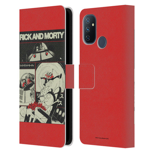 Rick And Morty Duo Graphics The Space Cruiser Collage Leather Book Wallet Case Cover For OnePlus Nord N100