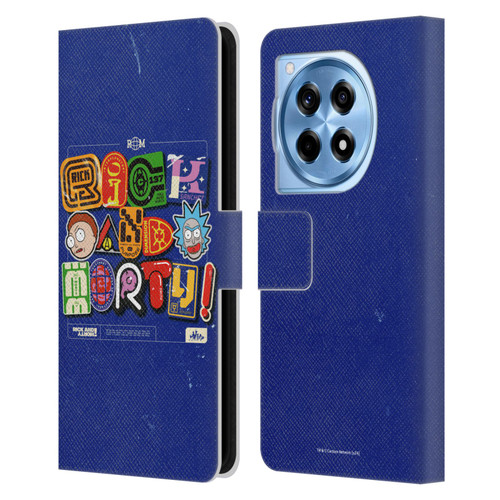 Rick And Morty Duo Graphics Typography Leather Book Wallet Case Cover For OnePlus 12R