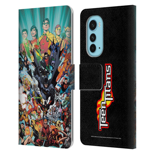 Justice League DC Comics Teen Titans Comic Art #100 Variant Leather Book Wallet Case Cover For Motorola Edge (2022)