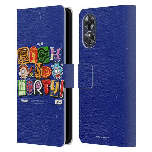 Rick And Morty Duo Graphics Typography Leather Book Wallet Case Cover For OPPO A17