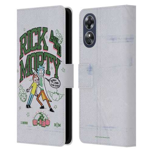 Rick And Morty Duo Graphics Wubb A Lubba Dub Dub Leather Book Wallet Case Cover For OPPO A17