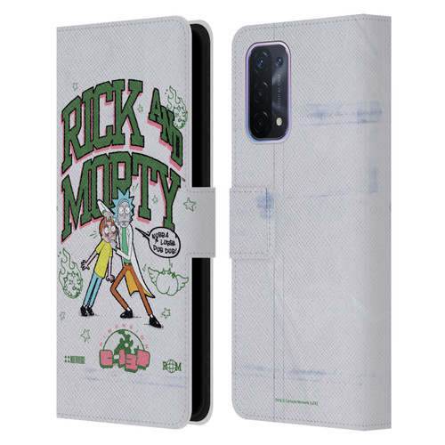 Rick And Morty Duo Graphics Wubb A Lubba Dub Dub Leather Book Wallet Case Cover For OPPO A54 5G