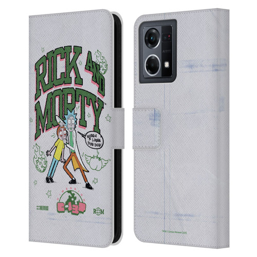 Rick And Morty Duo Graphics Wubb A Lubba Dub Dub Leather Book Wallet Case Cover For OPPO Reno8 4G