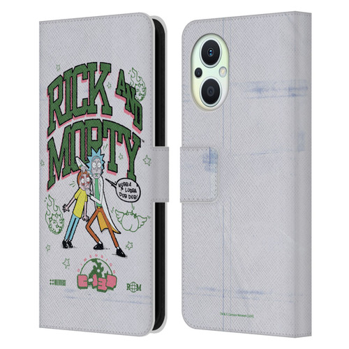 Rick And Morty Duo Graphics Wubb A Lubba Dub Dub Leather Book Wallet Case Cover For OPPO Reno8 Lite