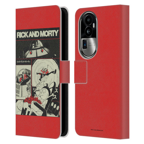 Rick And Morty Duo Graphics The Space Cruiser Collage Leather Book Wallet Case Cover For OPPO Reno10 Pro+