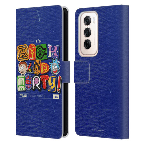 Rick And Morty Duo Graphics Typography Leather Book Wallet Case Cover For OPPO Reno12 5G