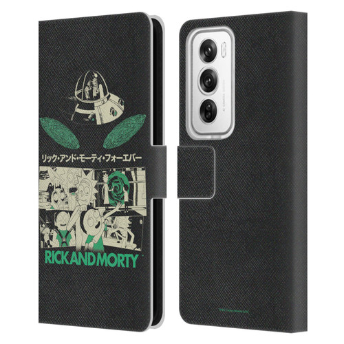 Rick And Morty Duo Graphics Portals Leather Book Wallet Case Cover For OPPO Reno12 Pro 5G