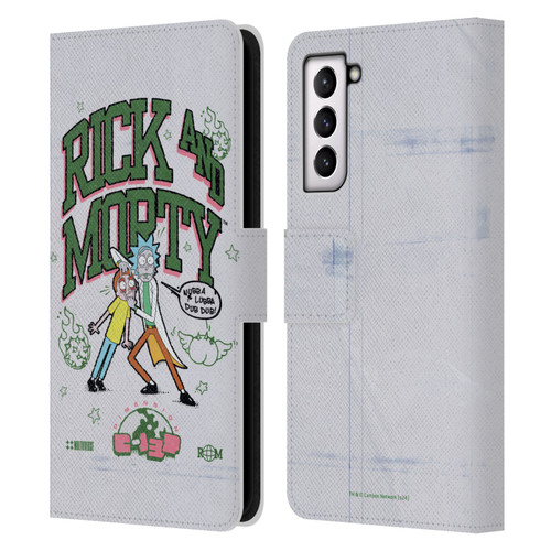 Rick And Morty Duo Graphics Wubb A Lubba Dub Dub Leather Book Wallet Case Cover For Samsung Galaxy S21 5G