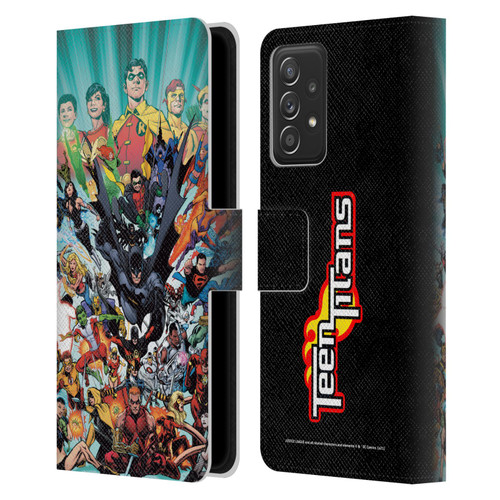 Justice League DC Comics Teen Titans Comic Art #100 Variant Leather Book Wallet Case Cover For Samsung Galaxy A52 / A52s / 5G (2021)