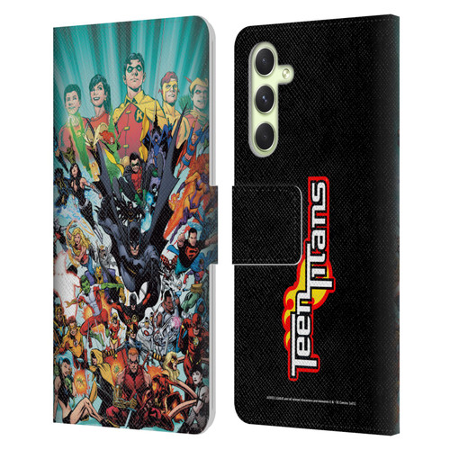 Justice League DC Comics Teen Titans Comic Art #100 Variant Leather Book Wallet Case Cover For Samsung Galaxy A54 5G