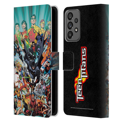Justice League DC Comics Teen Titans Comic Art #100 Variant Leather Book Wallet Case Cover For Samsung Galaxy A73 5G (2022)