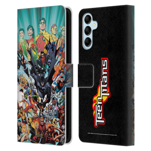 Justice League DC Comics Teen Titans Comic Art #100 Variant Leather Book Wallet Case Cover For Samsung Galaxy M14 5G