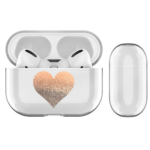 Monika Strigel Champagne Gold Heart Clear Hard Crystal Cover for Apple AirPods Pro Charging Case