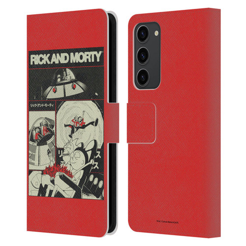 Rick And Morty Duo Graphics The Space Cruiser Collage Leather Book Wallet Case Cover For Samsung Galaxy S23+ 5G