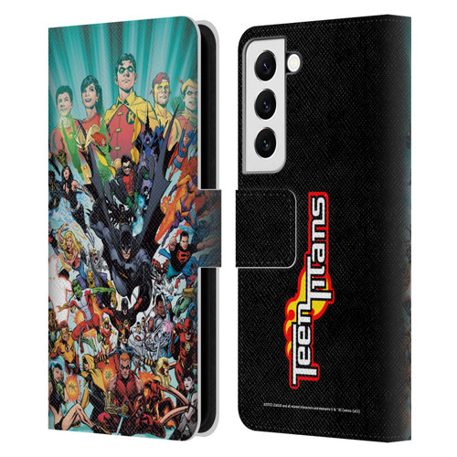 Justice League DC Comics Teen Titans Comic Art #100 Variant Leather Book Wallet Case Cover For Samsung Galaxy S22 5G