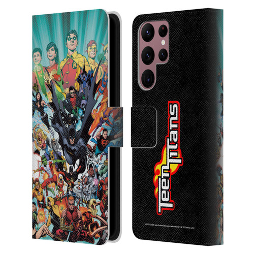 Justice League DC Comics Teen Titans Comic Art #100 Variant Leather Book Wallet Case Cover For Samsung Galaxy S22 Ultra 5G