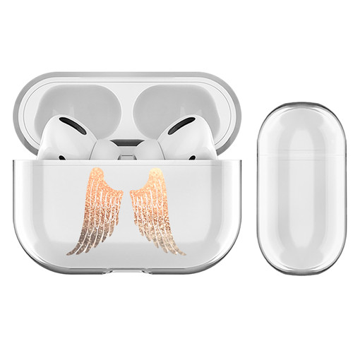 Monika Strigel Champagne Gold Wings Clear Hard Crystal Cover for Apple AirPods Pro Charging Case