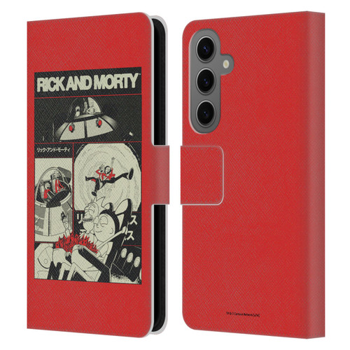 Rick And Morty Duo Graphics The Space Cruiser Collage Leather Book Wallet Case Cover For Samsung Galaxy S25