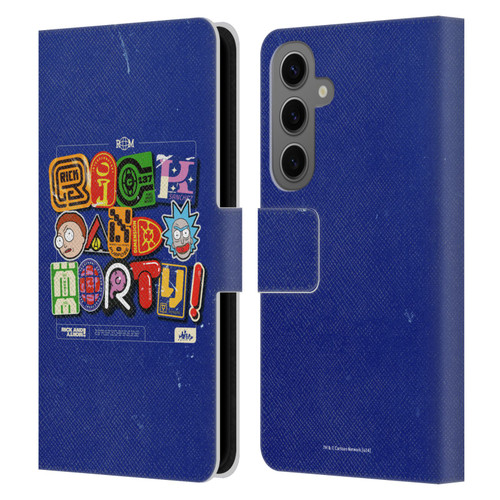 Rick And Morty Duo Graphics Typography Leather Book Wallet Case Cover For Samsung Galaxy S25