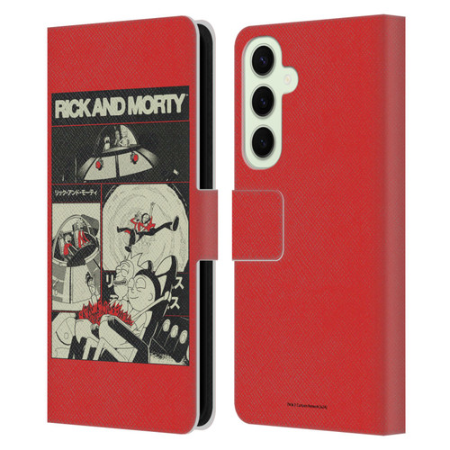 Rick And Morty Duo Graphics The Space Cruiser Collage Leather Book Wallet Case Cover For Samsung Galaxy S25+