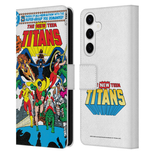 Justice League DC Comics Teen Titans Comic Art New #1 Group Leather Book Wallet Case Cover For Samsung Galaxy S24+ 5G
