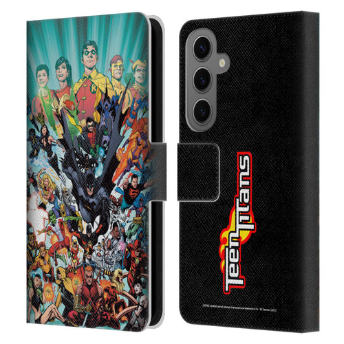 Justice League DC Comics Teen Titans Comic Art #100 Variant Leather Book Wallet Case Cover For Samsung Galaxy S25