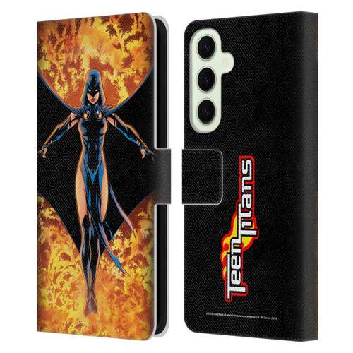 Justice League DC Comics Teen Titans Comic Art #8 Raven Leather Book Wallet Case Cover For Samsung Galaxy S25+