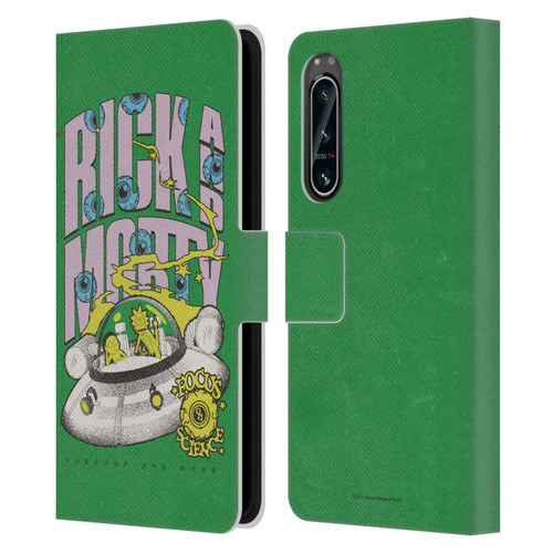 Rick And Morty Duo Graphics The Space Cruiser Leather Book Wallet Case Cover For Sony Xperia 5 IV