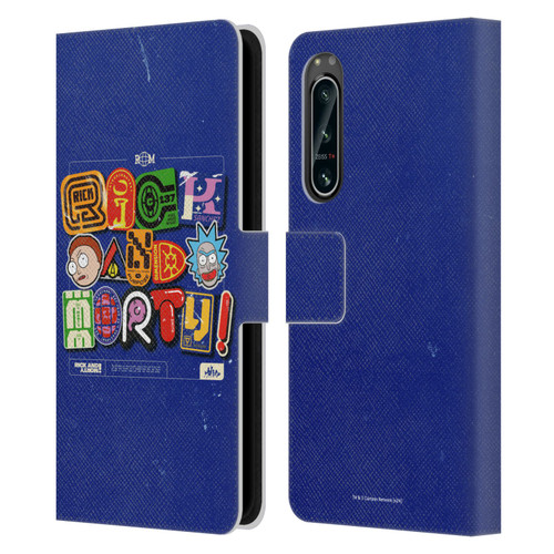 Rick And Morty Duo Graphics Typography Leather Book Wallet Case Cover For Sony Xperia 5 IV