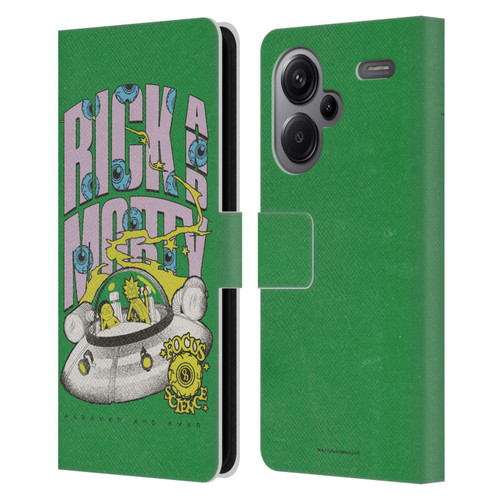 Rick And Morty Duo Graphics The Space Cruiser Leather Book Wallet Case Cover For Xiaomi Redmi Note 13 Pro Plus 5G