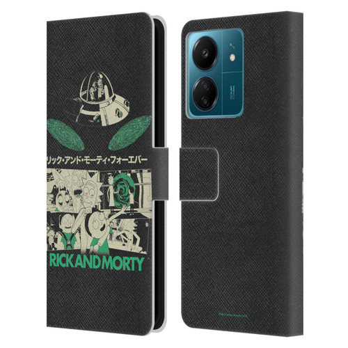Rick And Morty Duo Graphics Portals Leather Book Wallet Case Cover For Xiaomi Redmi 13C 4G