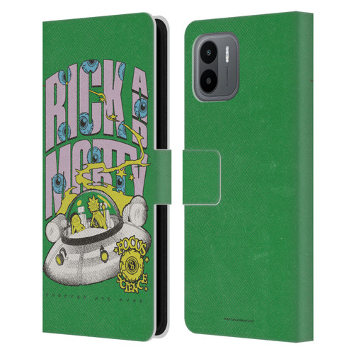 Rick And Morty Duo Graphics The Space Cruiser Leather Book Wallet Case Cover For Xiaomi Redmi A2