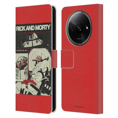 Rick And Morty Duo Graphics The Space Cruiser Collage Leather Book Wallet Case Cover For Xiaomi Redmi A3