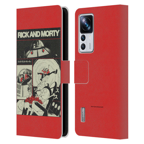 Rick And Morty Duo Graphics The Space Cruiser Collage Leather Book Wallet Case Cover For Xiaomi 12T Pro