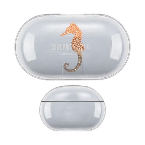 Monika Strigel Champagne Gold Sea Horse Clear Hard Crystal Cover for Samsung Galaxy Buds / Buds Plus