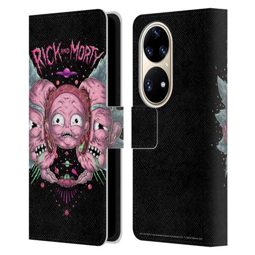 Rick And Morty Season 1 & 2 Graphics Intergalactic Escapades Leather Book Wallet Case Cover For Huawei P50 Pro