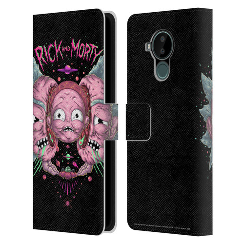 Rick And Morty Season 1 & 2 Graphics Intergalactic Escapades Leather Book Wallet Case Cover For Nokia C30