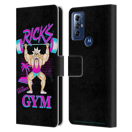 Rick And Morty Season 1 & 2 Graphics Rick's Gym Leather Book Wallet Case Cover For Motorola Moto G Play (2023)
