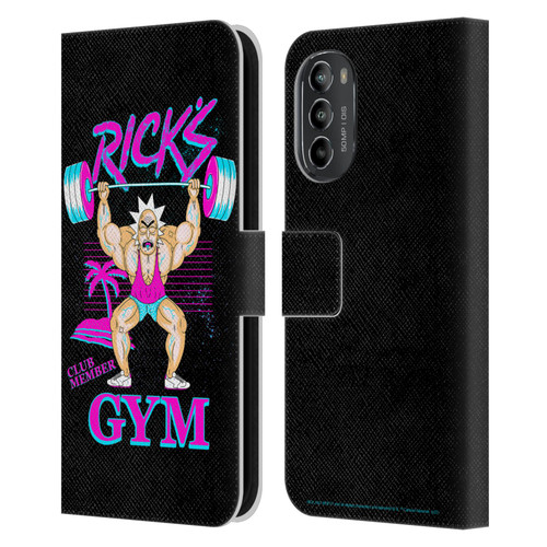 Rick And Morty Season 1 & 2 Graphics Rick's Gym Leather Book Wallet Case Cover For Motorola Moto G82 5G
