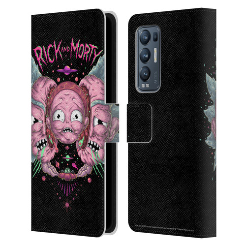 Rick And Morty Season 1 & 2 Graphics Intergalactic Escapades Leather Book Wallet Case Cover For OPPO Find X3 Neo / Reno5 Pro+ 5G