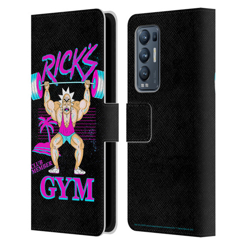 Rick And Morty Season 1 & 2 Graphics Rick's Gym Leather Book Wallet Case Cover For OPPO Find X3 Neo / Reno5 Pro+ 5G