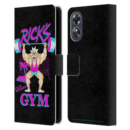 Rick And Morty Season 1 & 2 Graphics Rick's Gym Leather Book Wallet Case Cover For OPPO A17