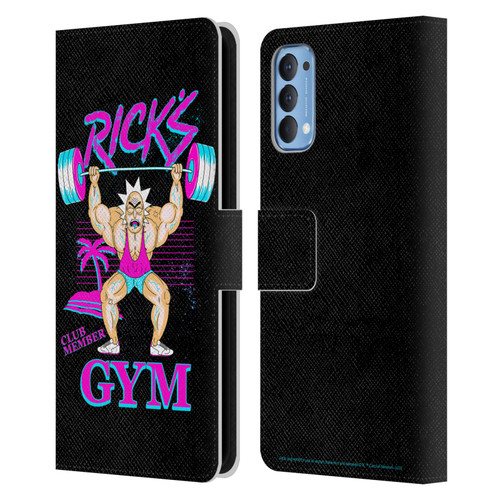 Rick And Morty Season 1 & 2 Graphics Rick's Gym Leather Book Wallet Case Cover For OPPO Reno 4 5G