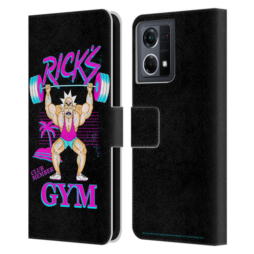 Rick And Morty Season 1 & 2 Graphics Rick's Gym Leather Book Wallet Case Cover For OPPO Reno8 4G