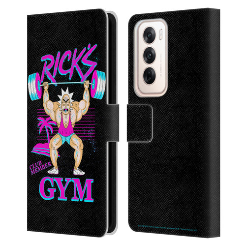 Rick And Morty Season 1 & 2 Graphics Rick's Gym Leather Book Wallet Case Cover For OPPO Reno12 5G