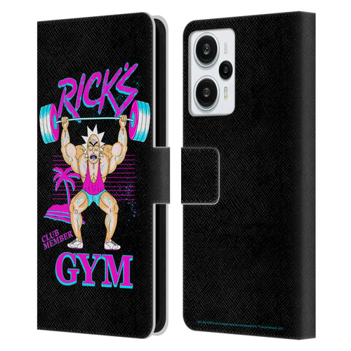 Rick And Morty Season 1 & 2 Graphics Rick's Gym Leather Book Wallet Case Cover For Xiaomi Redmi Note 12T