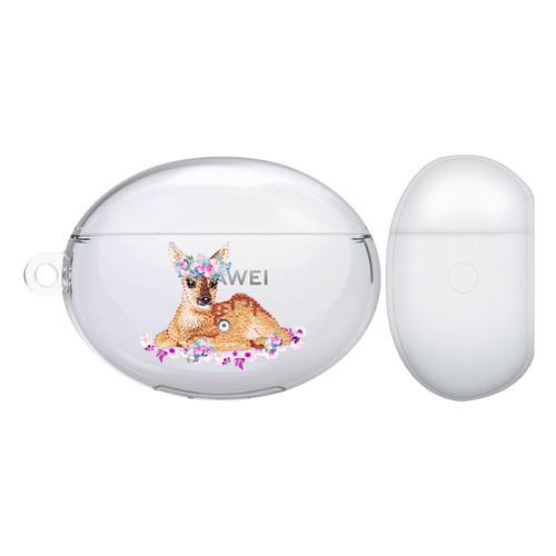 Monika Strigel Cute Pastel Friends Fawn Clear Hard Crystal Cover for Huawei Freebuds 4